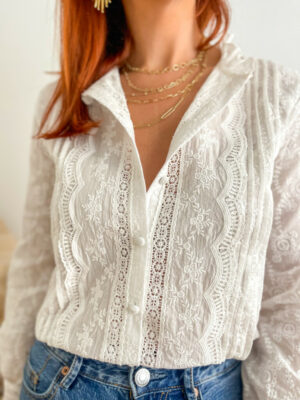 Chloé blouse blanche dentelle