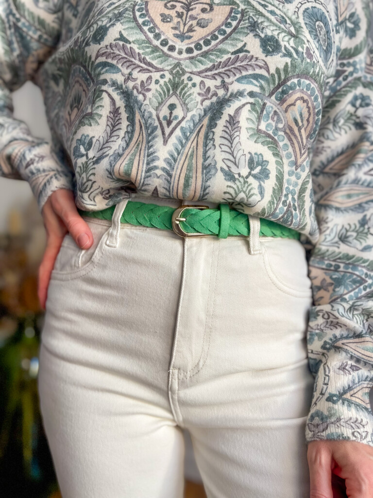 Lara ceinture tressée verte