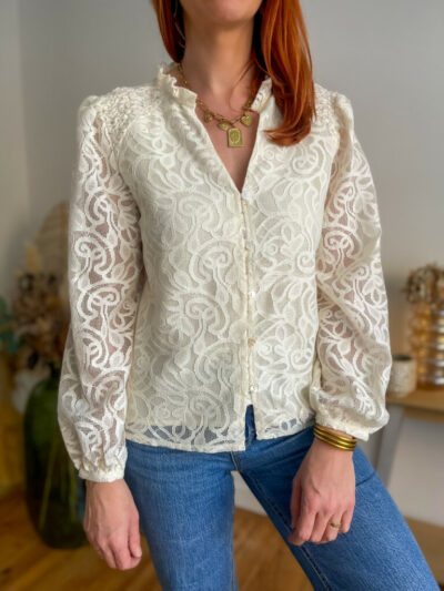 Sweet blouse dentelle écru