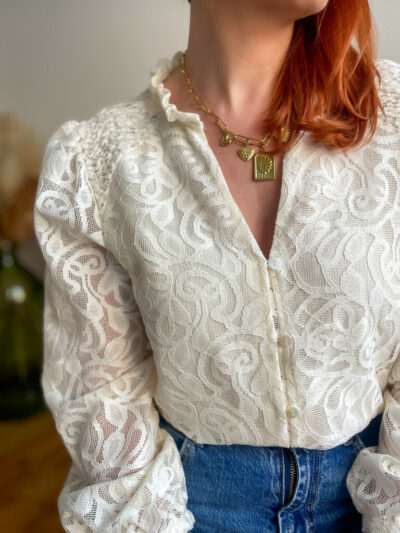 Sweet blouse dentelle écru