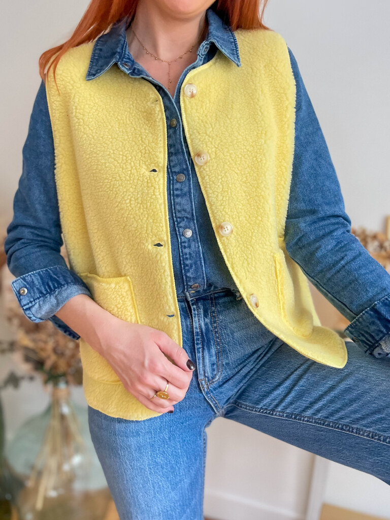 Marco gilet bouclettes jaune