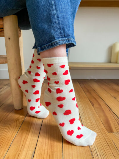 Mabel chaussettes coeurs rouges