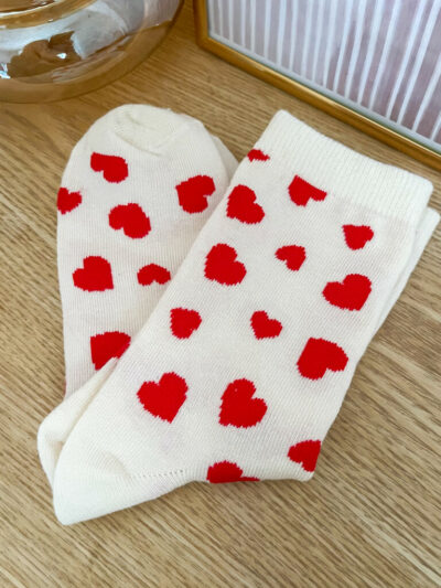 Mabel chaussettes coeurs rouges