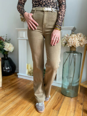 Manu jean flare taupe