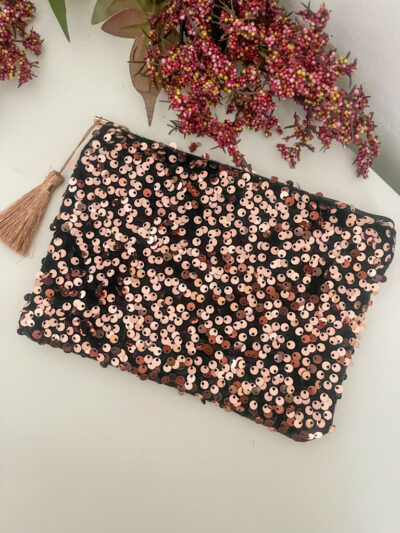 Pochette velours et sequins