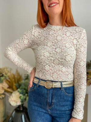 Anael blouse dentelle écru